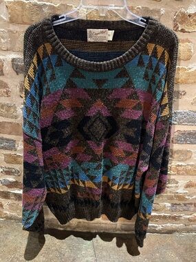 Men”s  Aztec Crewneck Sweater - Multicolor